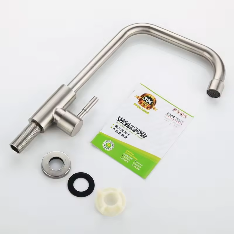 Lizhen Stainless Steel Kitchen Sink Faucet Single Handle 360 Degree Rotating Tap