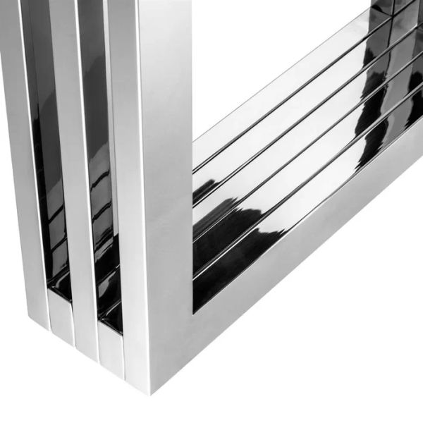 Modern design stainless steel tempered glass top 8 peoples dinig table for home wedding