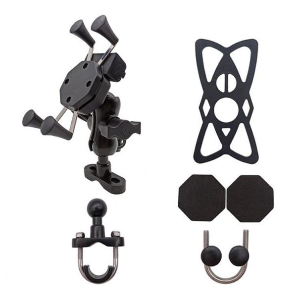 Universal 9-24V X Claw Motorcycle Phone Mount With Usb Charger