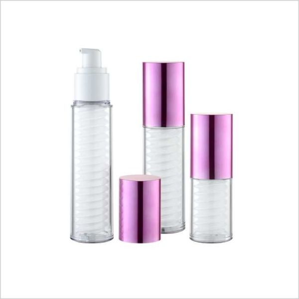 15ml 30ml 1.35oz Skin Care Transparent Airless Serum Pump Bottles With Spiral Inner Bottle