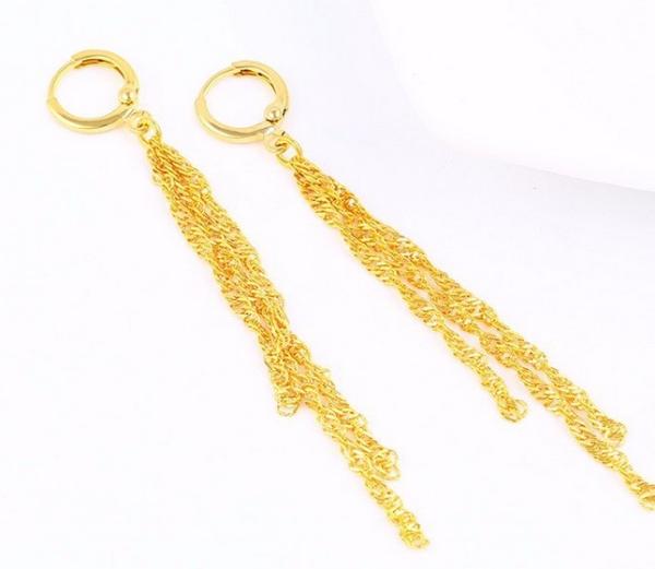 fashion jewelry, high quality Environmental Copper wedding drop earring with long tassel