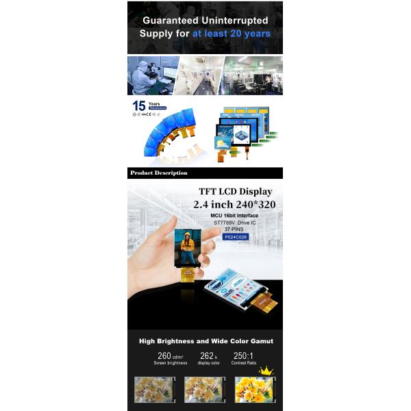 Polcd 3.3V LCM Power Supply Screen Touch Display 2.4 inch LCD Module Panel