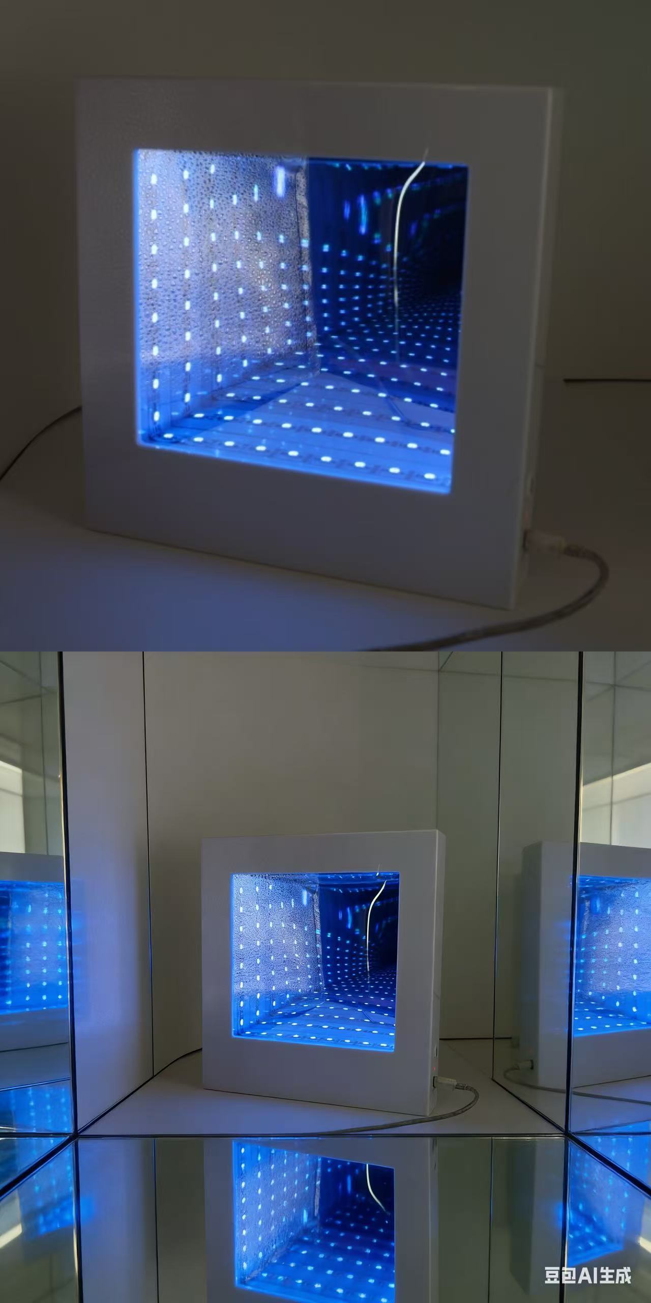 400x400mm Acrylic Modern Infinity Mirror Minimalist 2 In 1 With Cutting Service