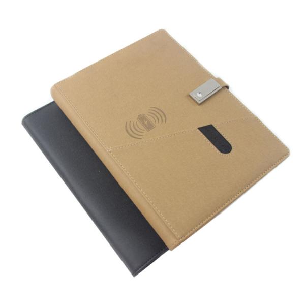 New Arrivals Powerbank Travel Notebook With Wireless Charger Usb Fast Wireless Charging Gift Notebook