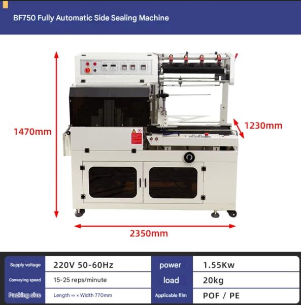 BF450 Fully Automatic Side Sealing Packaging Machine for Plastic Film POF Paper Box with 220V/50-60HZ Power