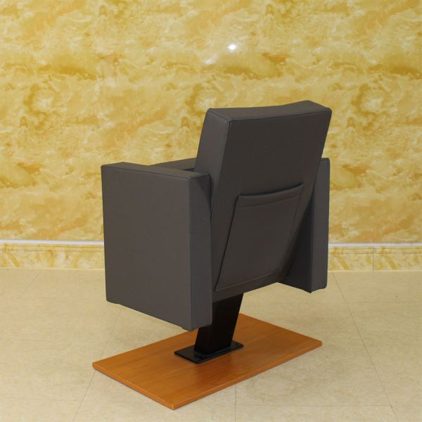 Collapsible Black Folding Cinema Seats Movie Chairs With Aluminum Leg High Density