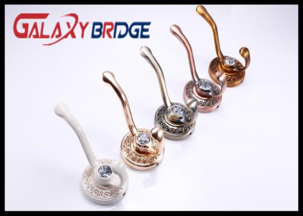 Crystal Light Coffee Decorative Coat Hooks Elegant Zinc Bag Hangers European Livingroom Jacket Holders