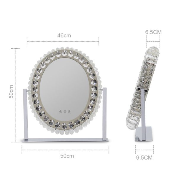 LED Light Up Makeup Mirror Crystal Vanity Mirror Hollywood Style