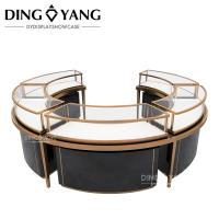 Fabricante Fornecedor, Round Center Island Fashion Custom Made Jewellery Display Cabinet, Glass Top Jewelry Showcases