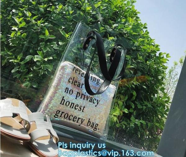 Clear Beach Bags, Transparent PVC Toiletry , pvc shopping bag, Manufacturers pvc plastic bag pvc shopping bag with logo,