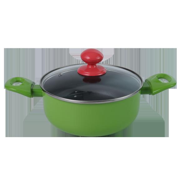 CIQ 3.0mm Thickness Alu Non Stick Soup Pot With Clear Lid