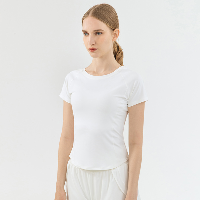 Нейлон рукава краткости йоги сетки лета шить резвится женщины футболки фитнеса