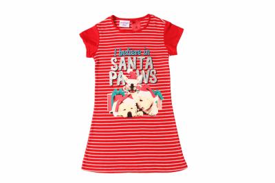 Printed Red White Striped Tee Girls Longline T Shirt 65% Polyester 35% Cotton