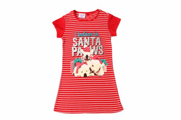 Printed Red White Striped Tee Girls Longline T Shirt 65% Polyester 35% Cotton