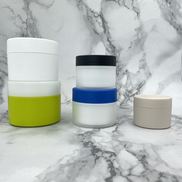 Matt Plastic Cosmetic Jars Double Wall 60ml 100ml metallized For Scrub Paste