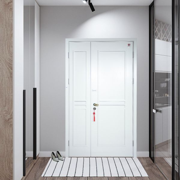 Customized Fireproof Wooden Door Knock Down Structure Interior Solid Wood Fire Door