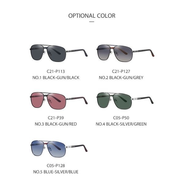 Custom metal polarized sunglasses 5.70 Inches , Men Women Universal Eyewear