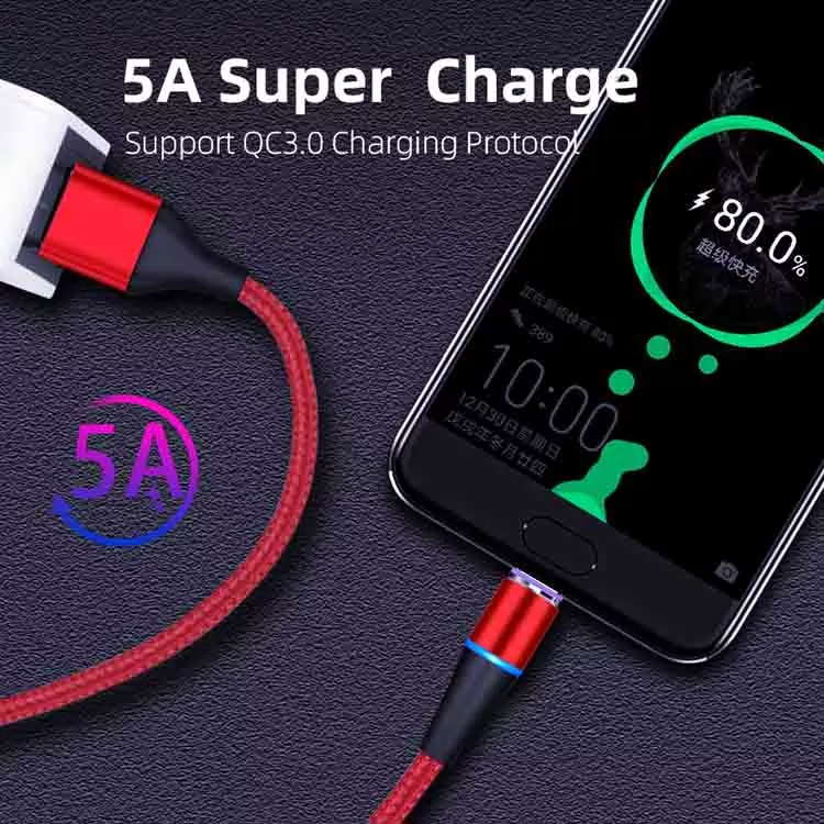 UL 2.4A Magnetic Phone Charger Cable 2meters 3 In One Usb Charging Cable