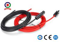 Rojo negro del alambre de cobre del cable de extensión del panel solar del ² de 10AWG 6m m con el conector MC4