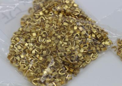 Shiny Golden Zipper Bottom Stop Replacement , Brass Metal Zipper End Stop