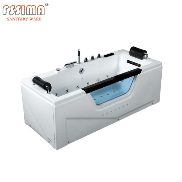 окно стекла искусства гостиницы гидромассажной ванны водопада 1800x700 70in твердое деревянное