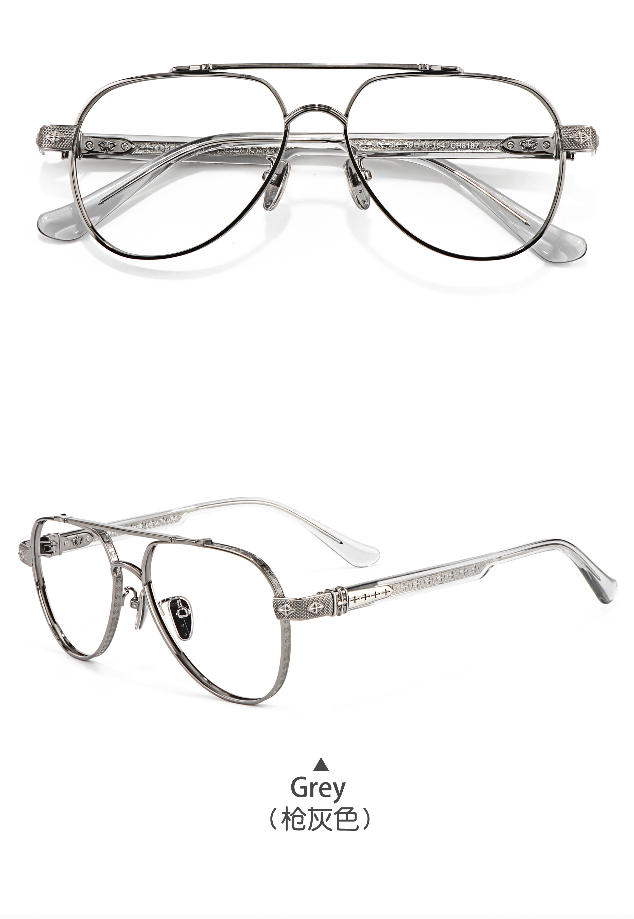 Advanced Pure Titanium Eyeglass Frame Gold Silver Optical Prescription Luxury Brand pilot Reading Glasses Women Thick Eye Frame