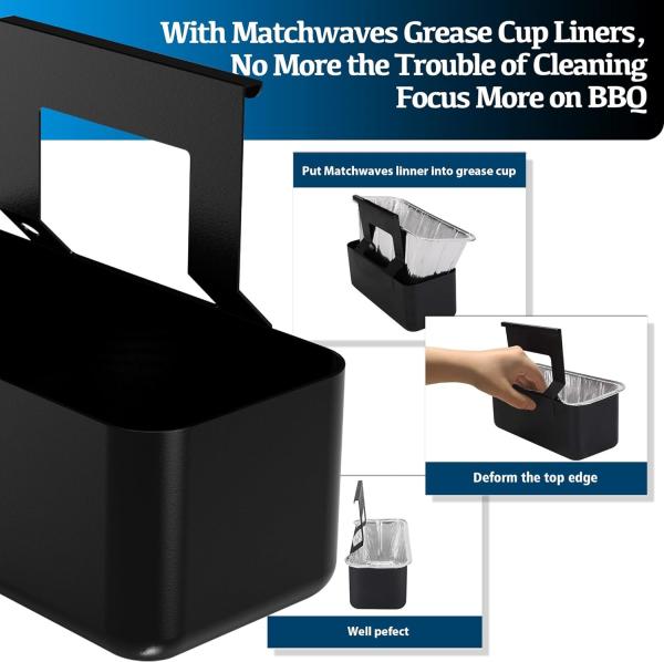 White Coated Rear Grease Cup Holders for Blackstone Griddle Flat Top Grill Accessories