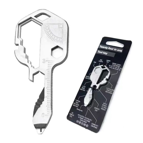 PVD revêtement porte-clés outil de survie équipement 24 en une injection de métal ODM