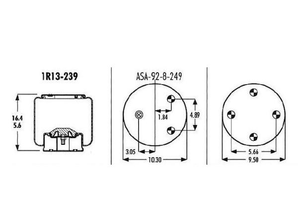 O lóbulo do rolamento da mola de ar da suspensão de Goodyear 1R13-239 grita 566263098