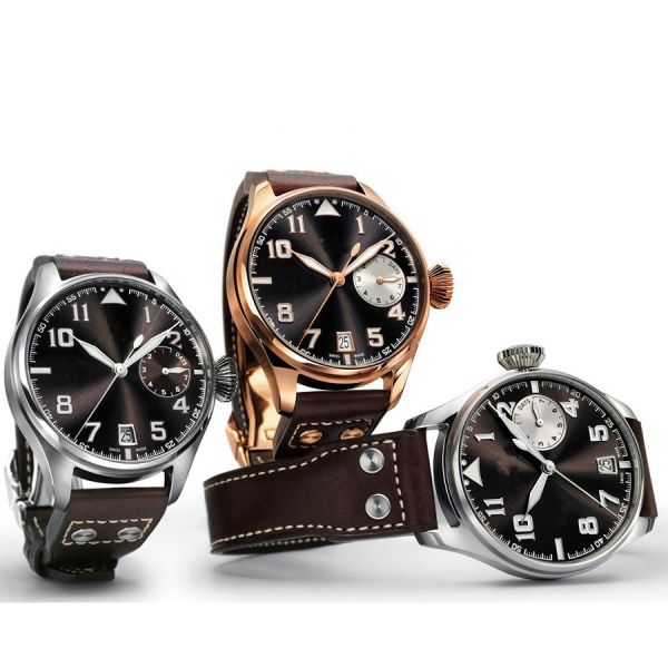 Big Pilot 316L stainless steel men watch 10Bar Waterproof 15mm thickness