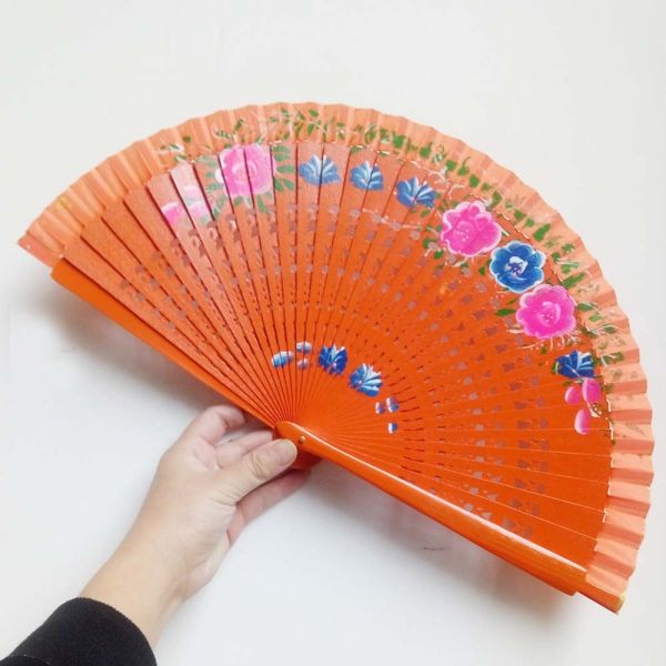 Customize Motif Spanish Hand Painted Wooden Folding Spanish Fans