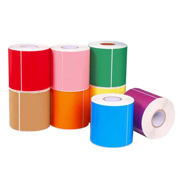 Weifang Made Printed Adhesive Direct Thermal Label Color Thermal Sticker Top Coated Thermal Sticker