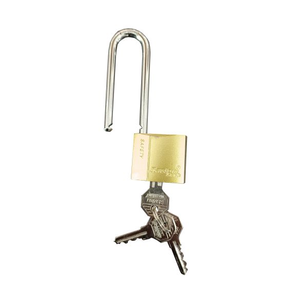 Rarlux Iron Padlock with Long Shackle and Brass Painted Cylinder 3 Iron Keys Anti-Rust Easy Installation