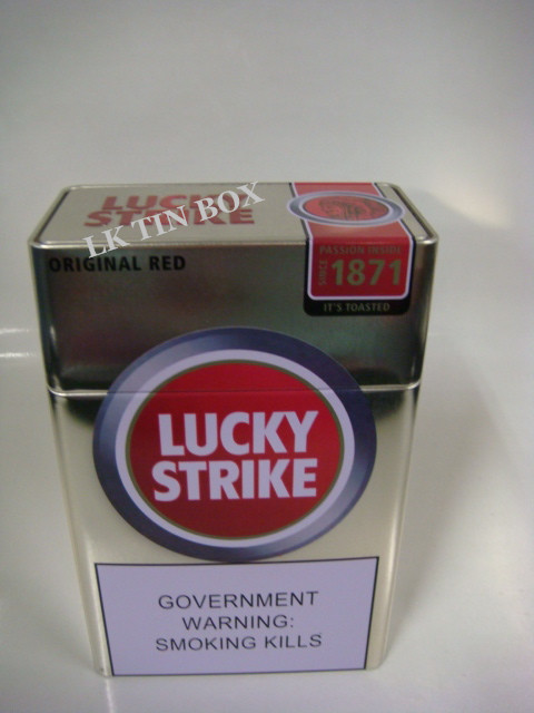 Antique Cigarette Tin Can 10 Pack Large Jumbo Lucky Strike And London