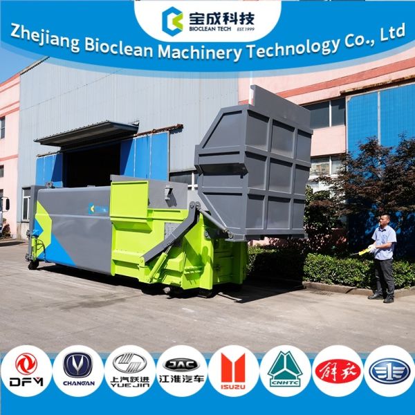 6 Ton 15000L Mobile Garbage Compactor with 24Mpa Compression Force for Heavy Duty Solid Waste Collection