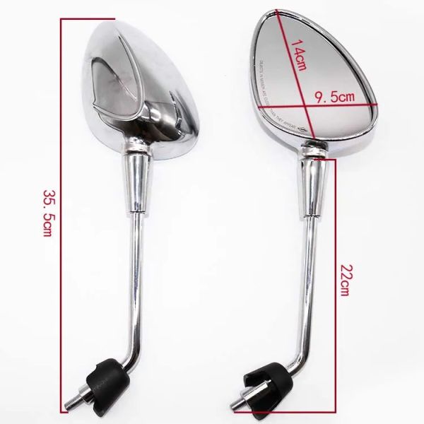 Design Chrome Black Side Mirrors for Vespa Primavera Sprint 50 150 Electric Scooter