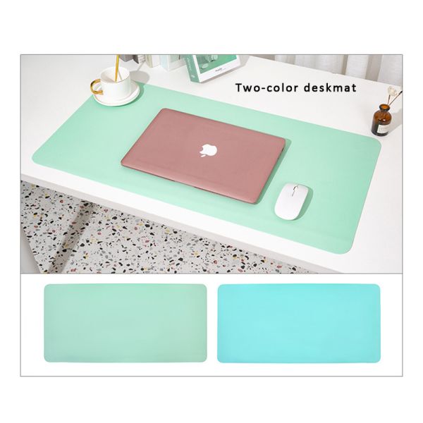 Leather Non Slip Mouse Pad Simple Desk Protector Mat for Computer Gaming Oval Shape