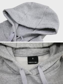 Classic Design Mens Polar Fleece Jacket , Grey Heavy Weight Mens Fleece Pullover Hoodie