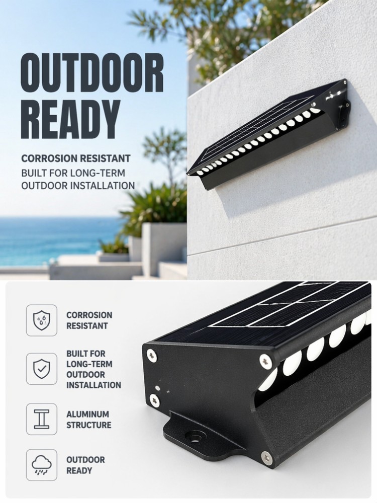 5W Solar Powered Wall Washer Lights IP65 Waterproof LED Facade Lighting For Building Walls