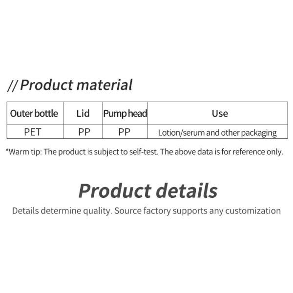 Botellas cosméticas de plástico personalizadas Botella de crema facial ovalada Embalaje vacío