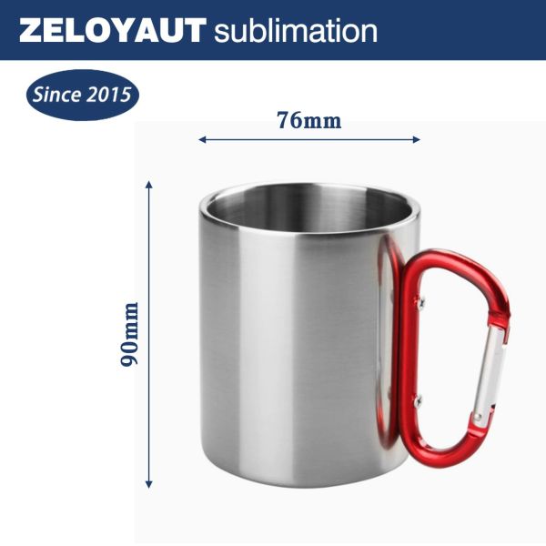 Direct Factory Sale Stainless Steel Sublimation Mug with Gradient Design Red Handle for Promotional & Business Gifts