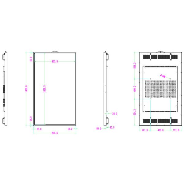 Стена дисплея солнечного света игрока рекламы Lcd Signage 65 цифров дюйма на открытом воздухе
