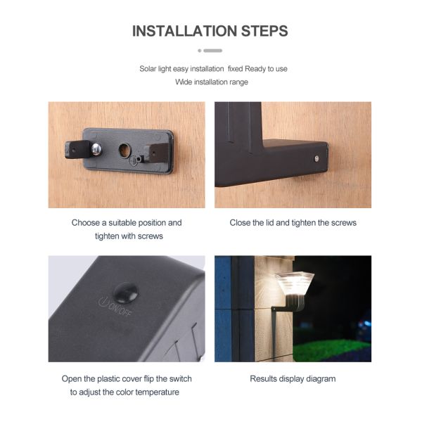 стена СИД 3000k 6000k солнечная освещает на открытом воздухе со светящей батареей