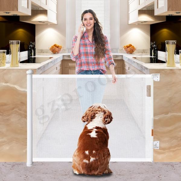 196 Extra Width Retractable Outdoor Pet Gate Roll Up Baby Safety Retractable Gate For Ourdoor And Indoor