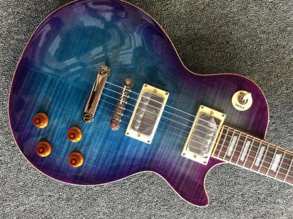 2017 New + guitar factory + Chibson LP custom electric guitar blue flame maple top LP custom 1959 guitar Free Shipping L