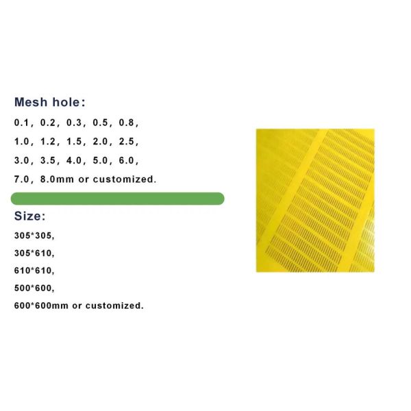 Customized 305X610mm Dewatering PU Screen Mesh for Sale