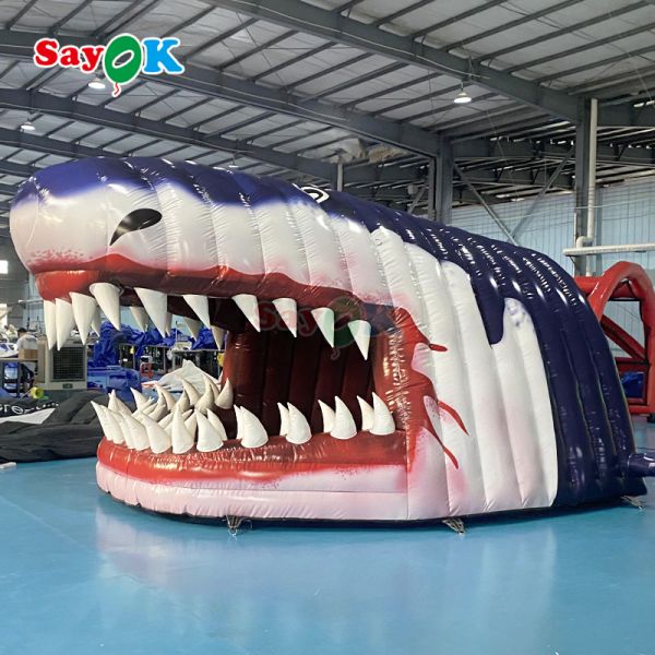 Customized Inflatable Shark Tunnel Entrance for Outdoor Sport Pool Party Commercial Event