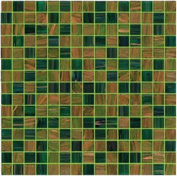 Green for your garden gold line 20mm glass mosaic mix patter decoration