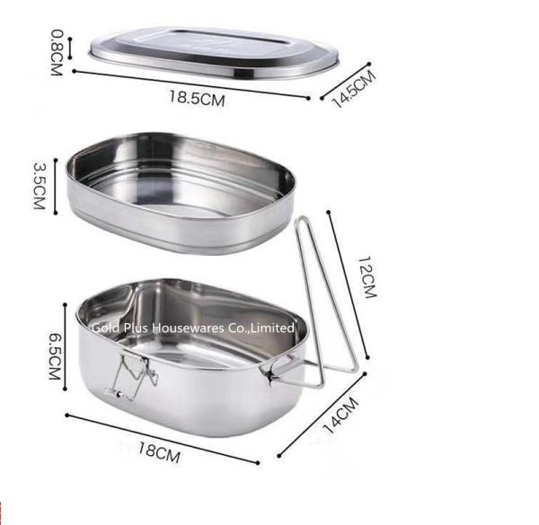 1120ML Double layers food grade snack box thermal stainless steel lunch box single wall  insulated food container