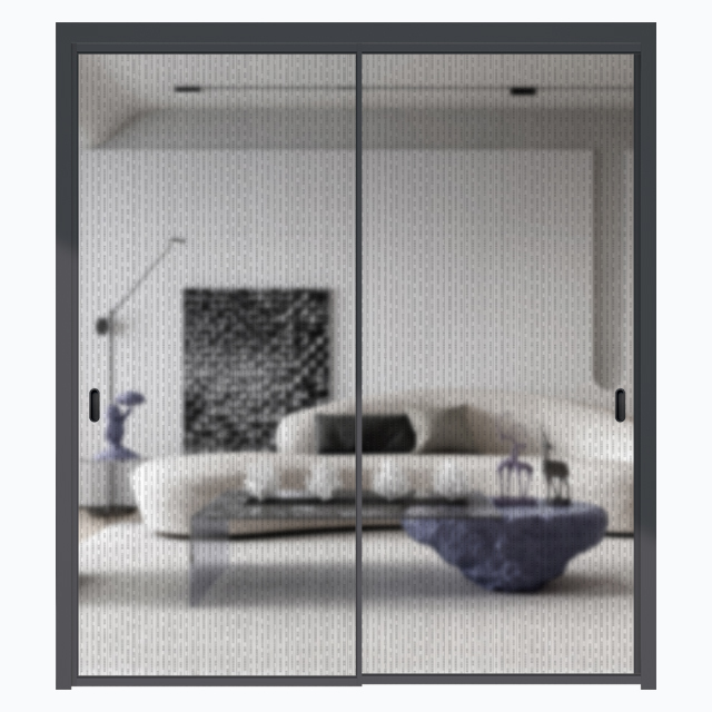 Modern Design Internal Sliding Doors Room Dividers Smooth Aluminum Ultra Slim Frame